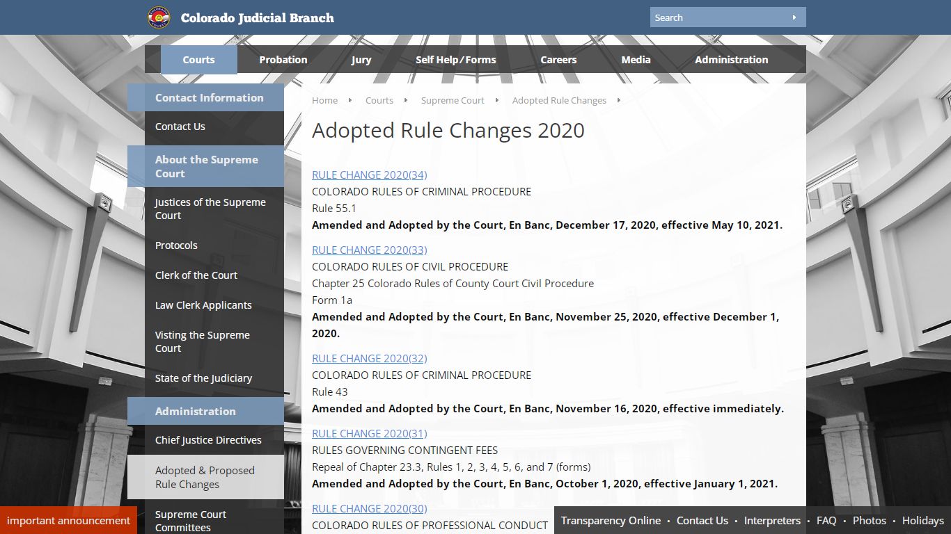 Colorado Judicial Branch - Supreme Court - Adopted & Proposed Rule ...