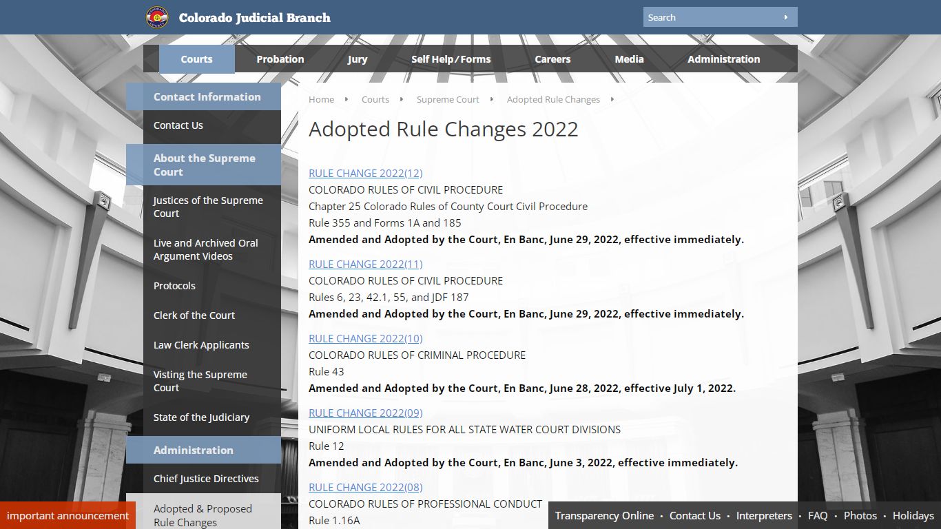 Colorado Judicial Branch - Supreme Court - Adopted & Proposed Rule ...